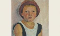 Анна Кострова. Девочка в панамке. Х.м.,49,5х40. 1936