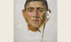 Л. Ткаченко. Молодой азербайджанец. Х.м., 27х19,5. 1948